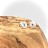 Personalized Freeform Silver Circle Studs