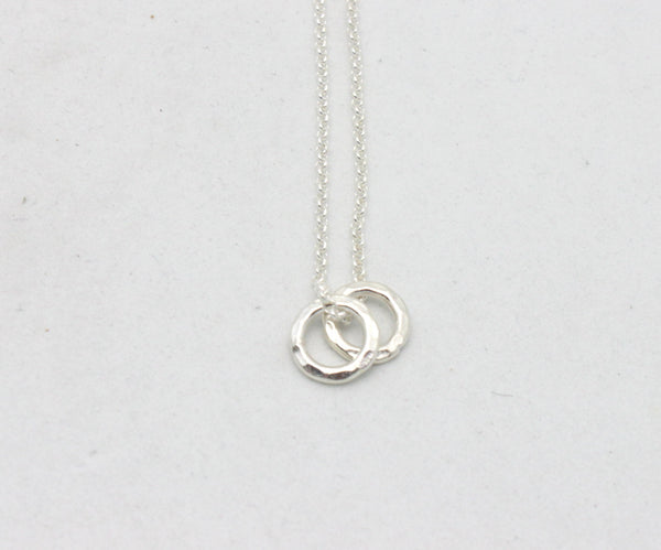 Fine Silver Double Ring Necklace