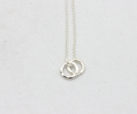 Fine Silver Double Ring Necklace