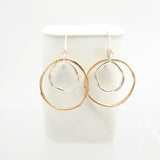 LINKS Collection - Bronze & Fine Silver Entwined Cloud Link Earrings