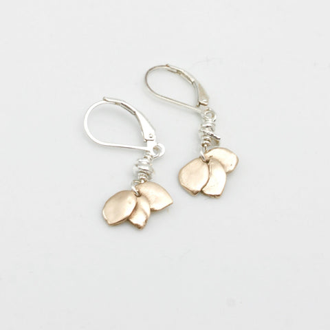 One of a Kind:  Bronze 3 Petite Petal Earrings
