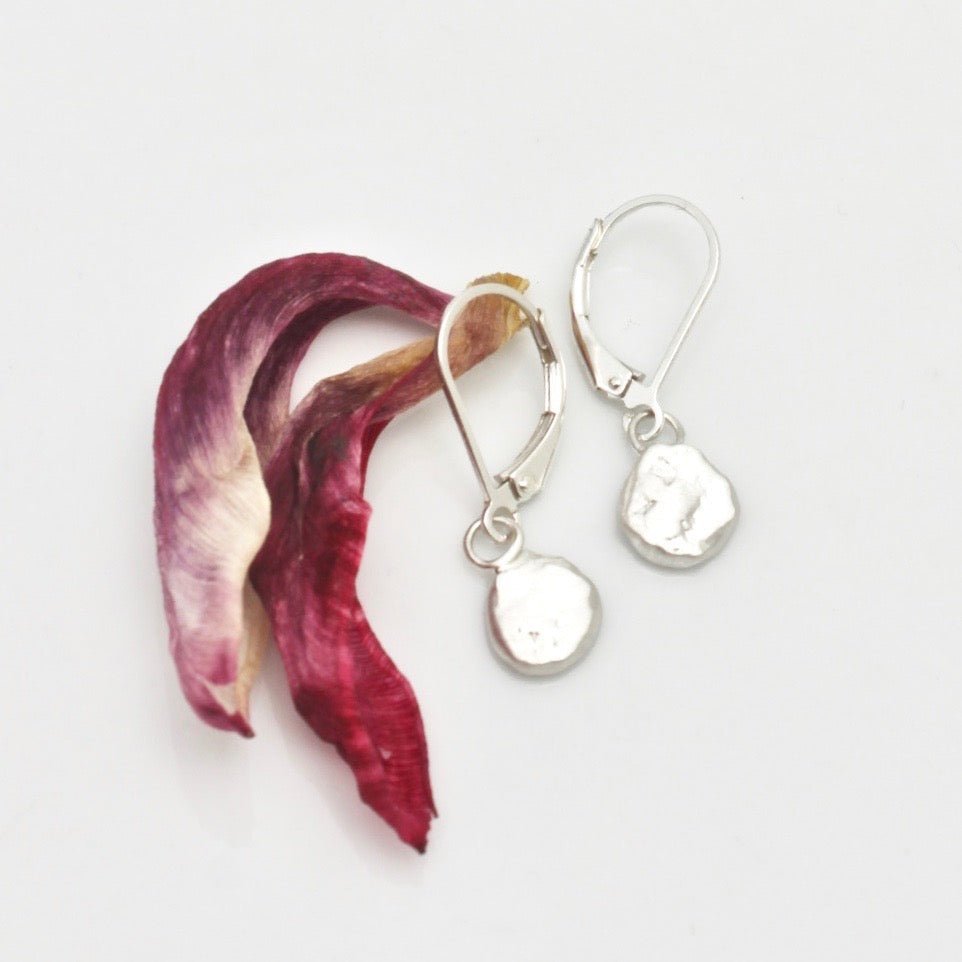 One of a Kind:  Freeform Fine Silver Nugget Earrings No. 2