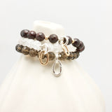 Curve Collection:  Smokey Quartz & Fine Silver Curve Stretch Bracelet