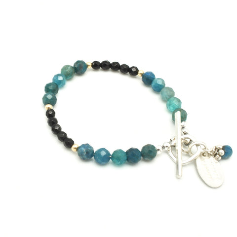 Curve Collection: Apatite & Onyx Toggle Bracelet