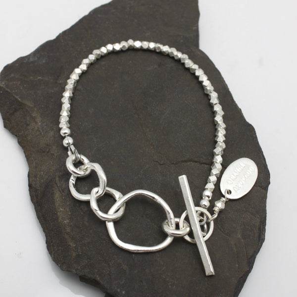Mother 2 Daughters Bracelet - Fine silver Petite Links