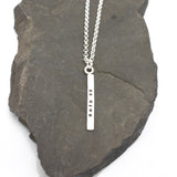 1 Short Bar - 3mm Sterling Silver Vertical Pendant Necklace