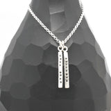 2 SHORT BARS - 3mm Sterling Silver Vertical Pendant Necklace