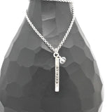 1 Short Bar - 3mm Sterling Silver Vertical Pendant Necklace