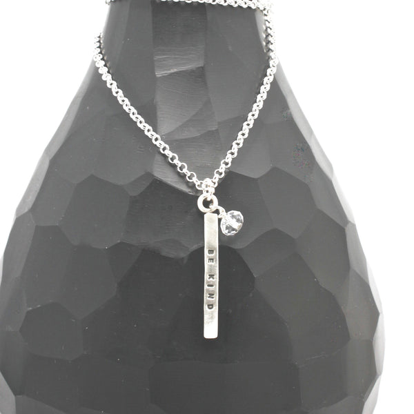 1 Short Bar - 3mm Sterling Silver Vertical Pendant Necklace