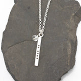 1 Short Bar - 3mm Sterling Silver Vertical Pendant Necklace
