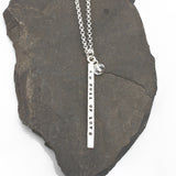 1 LONG Bar - 3mm Sterling Silver Vertical Pendant Necklace