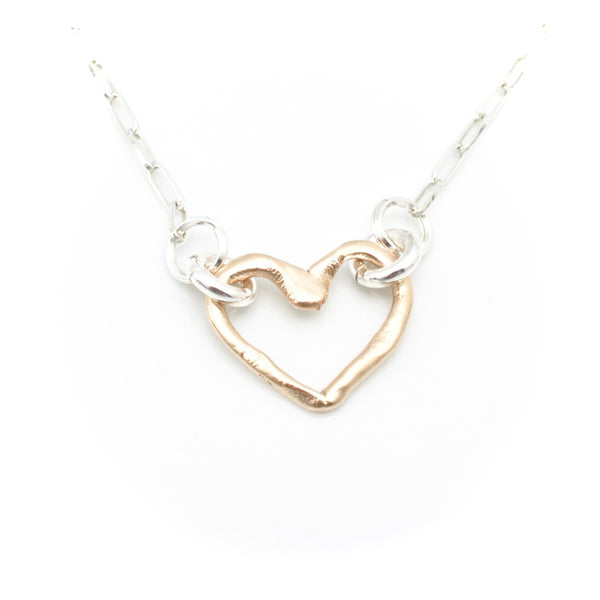 Open Bronze Heart Necklace