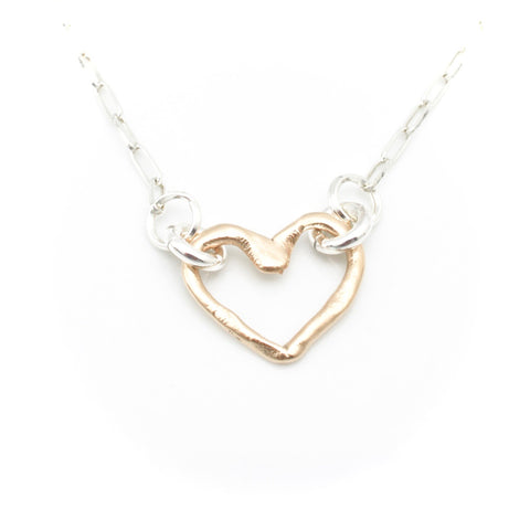 Open Bronze Heart Necklace
