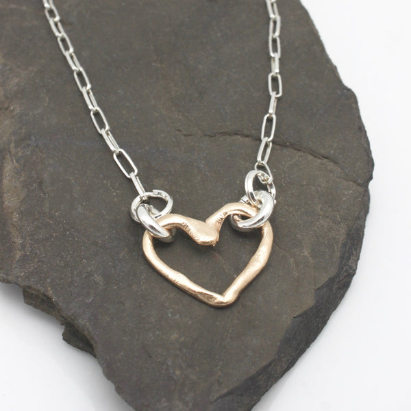 Open Bronze Heart Necklace