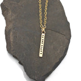 1 Short Gold Bar - 3mm Gold Vertical Pendant Necklace