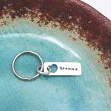 SMALL Fine silver Rectangle Pendant Key Chain