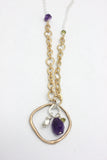 Velvet Purple & Olive Green Swarovski Crystal Matte Gold Earrings