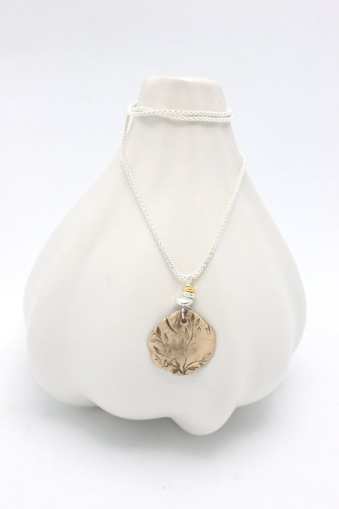 Leaves in Freeform Bronze Necklace
