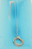 Triple Bronze Link Pendant Necklace with 2 in 1 Chain