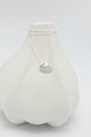 Freeform Fine Silver Nugget Petite Stitch Necklace