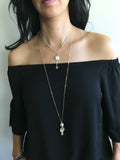 Molten Collection:  Mixed Metal Lariat Short Necklace