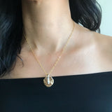 Molten Collection: Molten Bronze Medallion & Silver Stack Necklace