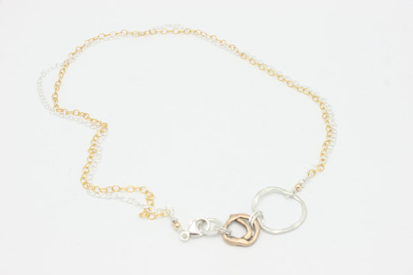 Three Ring Three Way Intersect Necklace