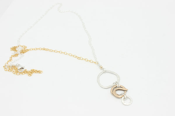 Three Ring Three Way Intersect Necklace