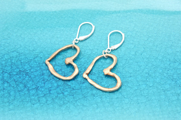 Bronze Open Heart Earrings