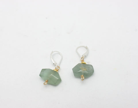 Aquamarine Nugget Earrings