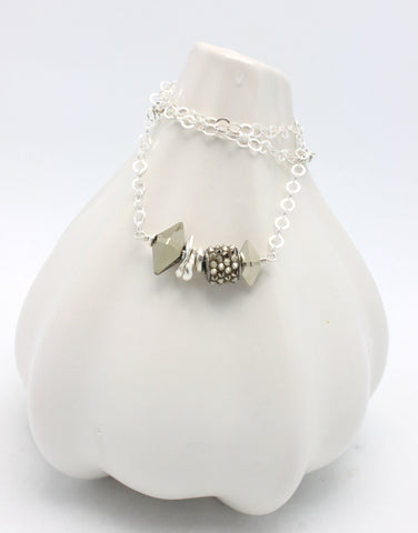 METAL GOLD Stacked Swarovski Short Necklace