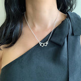 Contour Collection: Squared Silver Linked Short Necklace