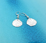 Fine Silver Random Leaf Freeform Earrings