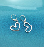 Open Heart Fine Silver Earrings