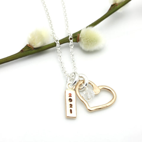 GRAD MMXXIII (2023) Collection:  Bronze Heart & Bar Necklace