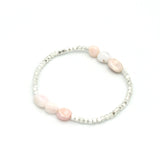 Peruvian Pink Opal & Fine Silver Stretch Bracelet
