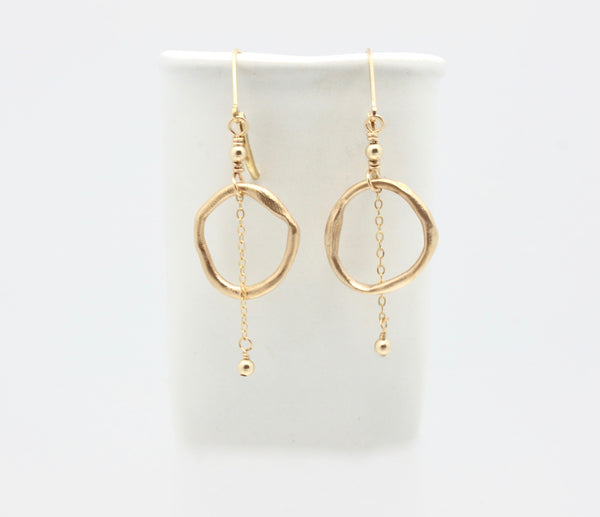 Arctic Blossoms: Bronze Link & Chain Earrings