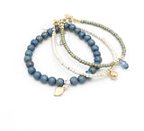 ARCTIC BLOSSOMS:  Sage & Denim Briolette Bracelet