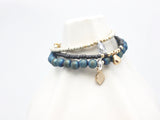 ARCTIC BLOSSOMS:  Steel Blue & Bronze Bud Bracelet