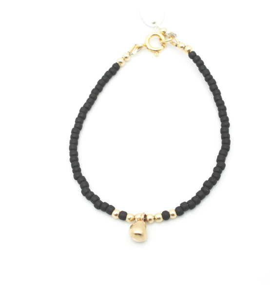 ARCTIC BLOSSOMS:  Jet & Bronze Petite Bud Bracelet