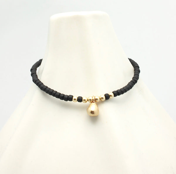 ARCTIC BLOSSOMS:  Jet & Bronze Petite Bud Bracelet