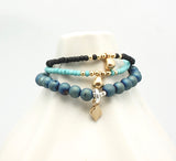 ARCTIC BLOSSOMS: Turquoise & Bronze Petite Bud Bracelet