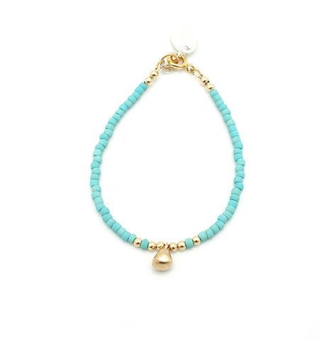 ARCTIC BLOSSOMS: Turquoise & Bronze Petite Bud Bracelet