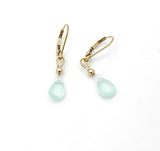 Inner Spirit: Aqua Chalcedony Briolette Earrings