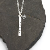 1 Short Bar - 3mm Sterling Silver Vertical Pendant Necklace