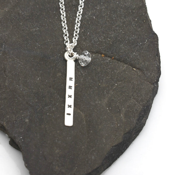 1 Short Bar - 3mm Sterling Silver Vertical Pendant Necklace
