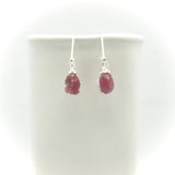 Raw Pink Sapphire Stone Earrings