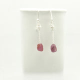 Raw Pink Sapphire Drop Earrings