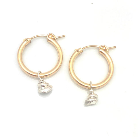 GOLD Elements: MOD Gold Hoops & Silver Charm