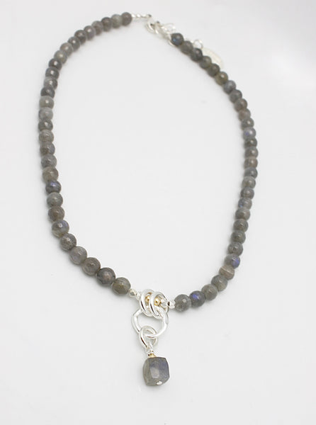 Molten Collection:  Labradorite Short Beaded Necklace